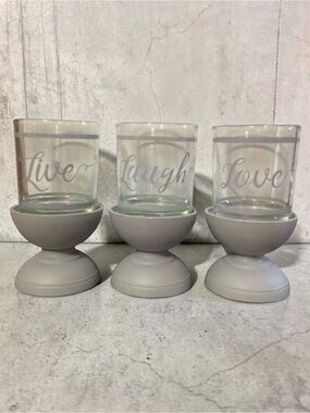 True Living Essentials 6 Piece Votive Candle Holder Set Live Laugh Love